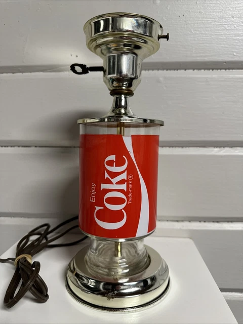Vintage Coca-Cola Brass Lamp 12 " Light Glass Coke Original NOS RARE!