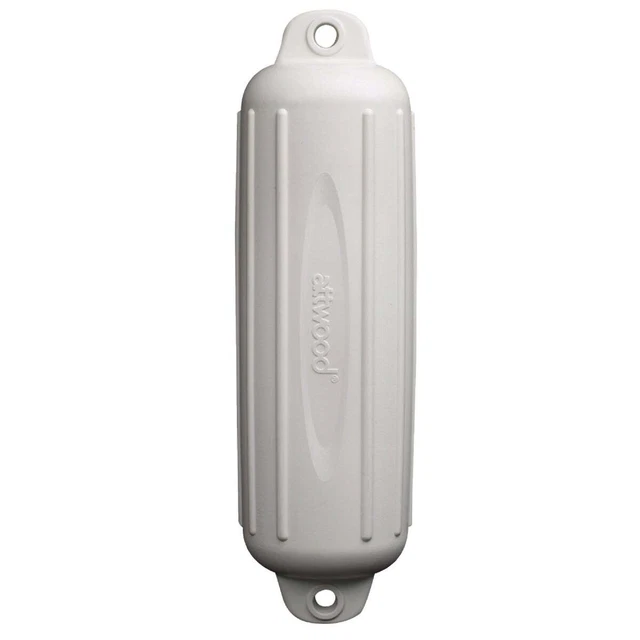 Seachoice 5-1/2 In. x 20 In. White Twin Eye Boat Fender 79011 Seachoice 79011