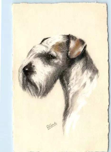 Signed Artist GAULIS Dog Portrait SEALYHAM TERRIER Stehli Postcard