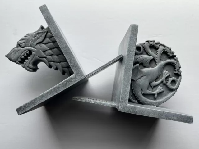 Game Of Thrones Targaryen And Stark Sigil, 5’’ Bookends HBO Official