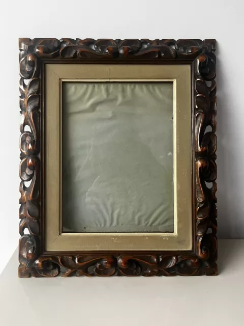 Antique Victorian carved wooden picture frame