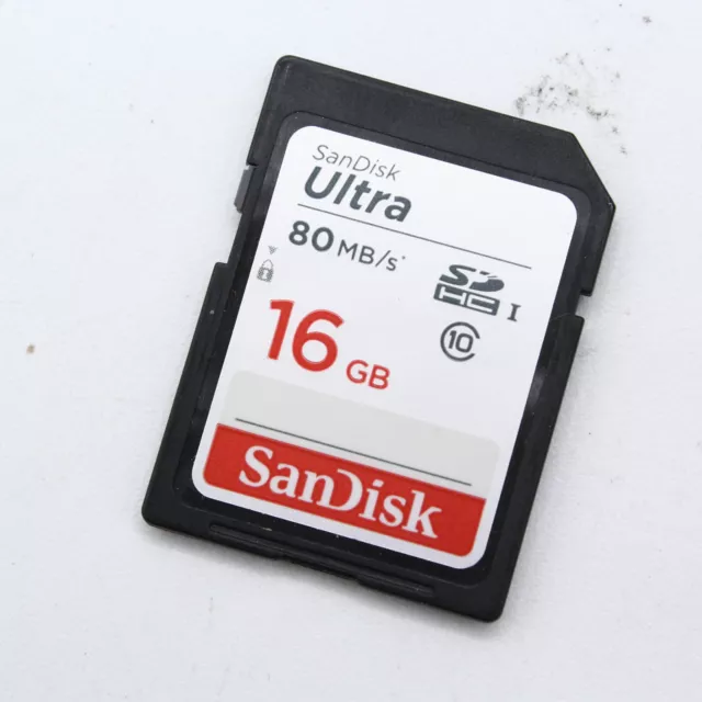 Original SanDisk Ultra 16GB SDHC Class 10 SD Card 80MB/s - Bon état !