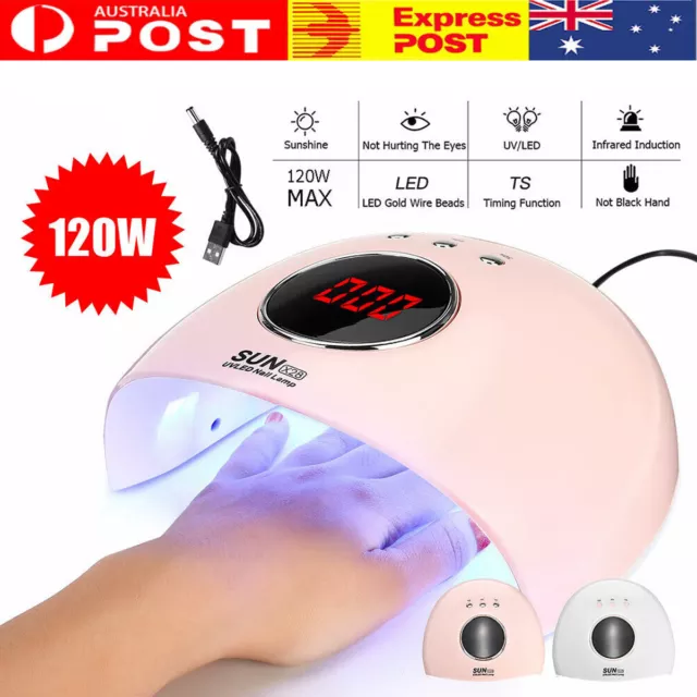 Nail Lamp 120W SUN X28 UV LED Light Nail Art Dryer Gel Polish Curing Machine Set