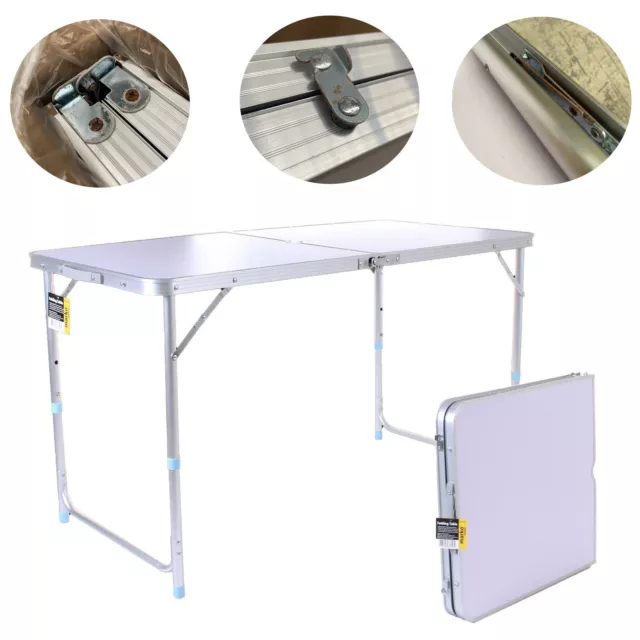 Folding Table Rusty Outdoor 4Ft Camping Garden Lightweight Party Bbq Table