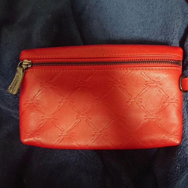 Longchamp Handbag Tote Croc Embossed ROSEAU Rozo Red with Pouch Made in France 5