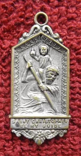 Vintage Saint Christopher Be My Guide Catholic Medal Medallion