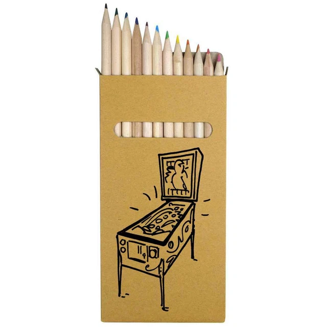 12 x 'Pinball Machine' Long 178mm Coloured Pencils / Pencil Set (PE00039405)