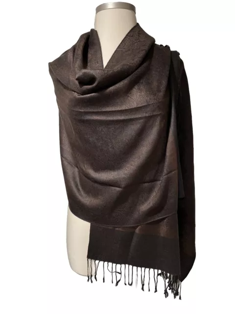 Cashmere Cashmere Silk Large Scarf/Shwal/Wrap Size 80” X 27” Bronz