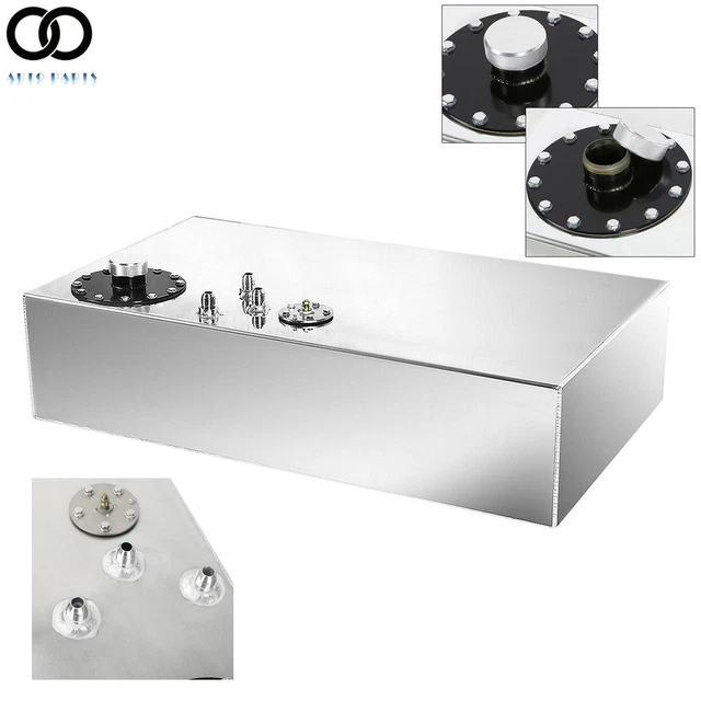 BLACK 17 GALLON Street Rod Fuel Cell Gas Tank w/ Cap & Level Sender 64L