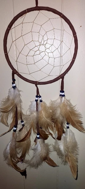 Authentic Dream Catcher-20 X 6-Real Feathers And Suede