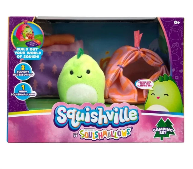 Squishville by Squishmallows Camping Set Mini Squishmallow with 2 Accessories