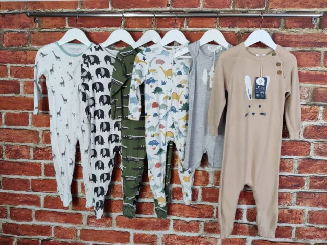 Baby Boys Bundle Age 12-18 Months John Lewis Next Etc Babygro Sleepsuit Set 86Cm