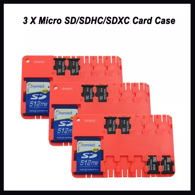 3x Bandc Micro SD/SDHC/SDXC Soporte para Tarjeta de Memoria (tarjetas no incluidas)
