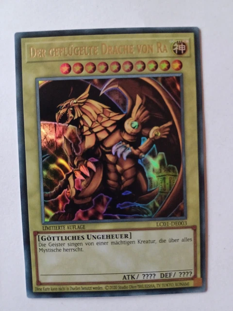 Der Geflügelte Drache Von Ra Limitierte Auflage YUGIOH! DER GEFLÜGELTE Drache von Ra LC01 DE003/ Near Mint/ Ultra Rare