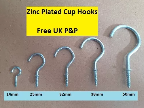 HOOKS Cup Dresser Ceiling ALL TYPES SIZES & COLOURS - Large