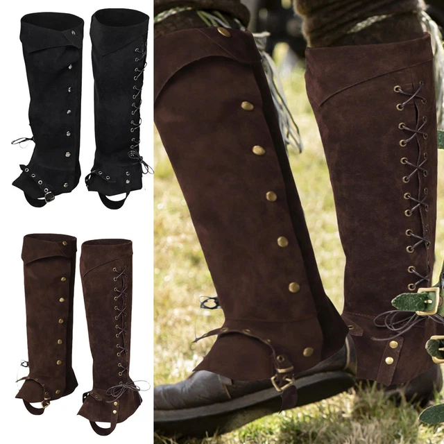 Pirate Boot Covers Viking Leg Wraps Knight Leg Guards Pirate Renaissance Faux