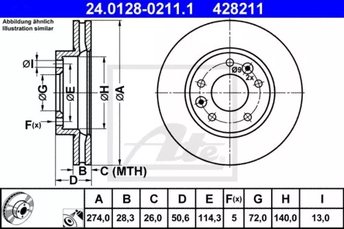 Ate Bremsscheiben + Beläge Vorne Ø274 Kia Carnival Ii 3914447 2