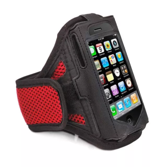 iPhone 4 4S RED Strong ArmBand Case Cover For SPORTS GYM BIKE JOGGING RUNNING