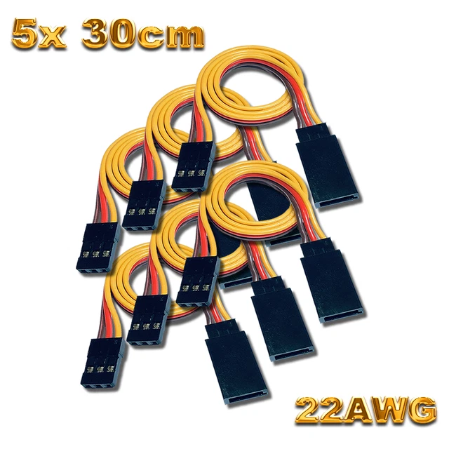 Set 3 Cavi Prolunga Y Per Servo - 15cm, Spine Futaba/JR, Per Modellismo
