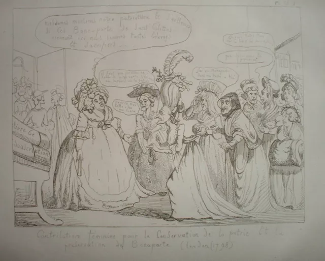 MCAR 52 CARICATURE - CONTRIBUTION des FEMMES pour BONAPARTE en 1798