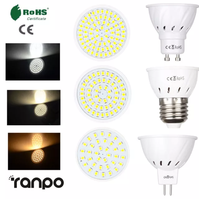 Ampoule LED Spot 3W 5W 7W MR16 GU10 E27 2835 SMD Lampe 220V 12V 24V Save Énergie