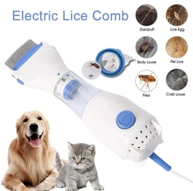 Electric Pet Power Comb Anti Lice Flea Fur Removal Brush For Dogs Cats