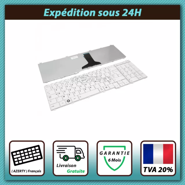 Clavier Français Orig. Blanc Toshiba Satellite PRO C650 C650D C660 C660D Série