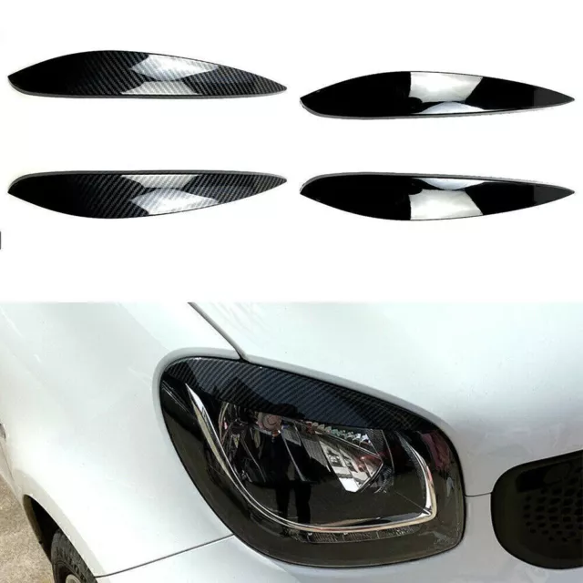 1 Set Headlight Eyelid Lid Eyebrow Trim For Mercedes Benz Smart 2014+ GZ