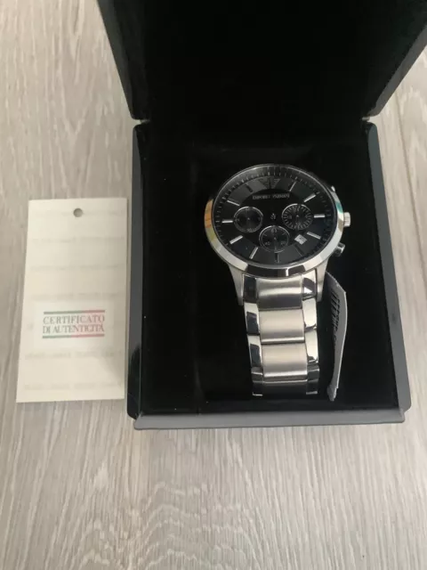 EMPORIO ARMANI WATCH Mens 43mm Silver Stainless Steel Case AR2434