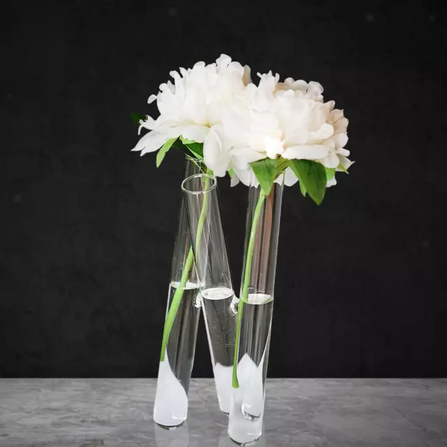 6/8Pcs Hinged Flower Vase Clear Glass Test Tube Hanging Flower