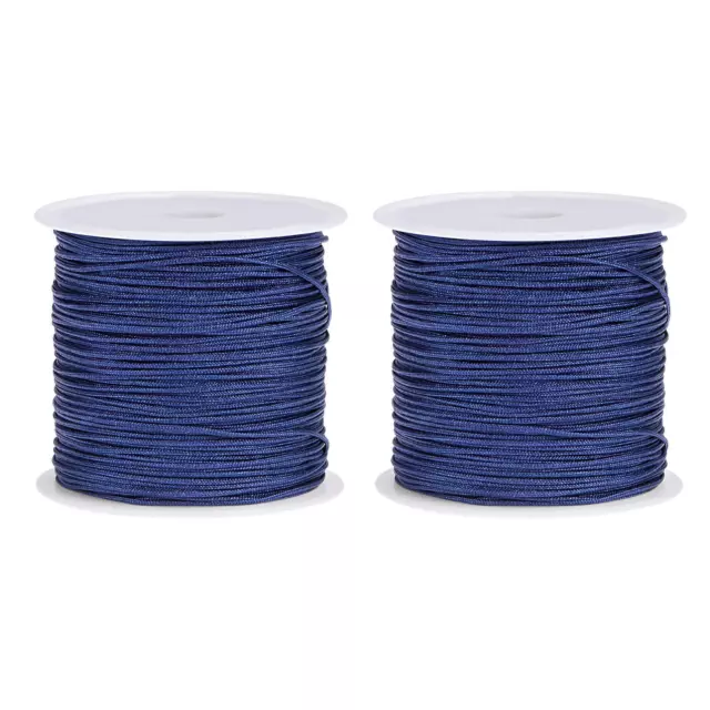 Nylon Cordino Raso Corda con Plastica Rocchetto 147ft,Scuro Blu,2pz