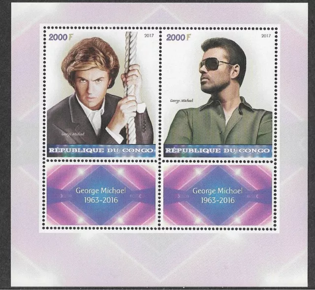 George Michael Stamps In  Min Sheet Pop Music Singer Mnh Congo