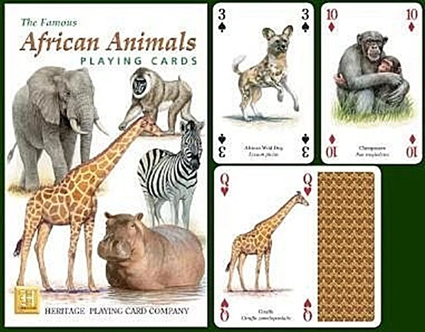 Africain Animaux Ensemble De 52 Jouer Cartes + Jokers ( HPC )
