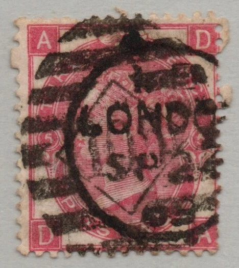 1867 Gran Bretagna Queen Victoria 3 Pence Rosa Piastra 5 Usato