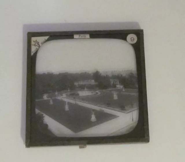 Glass Magic Lantern Slide PARIS GARDENS OF THE TUILERIES C1890 OLD PHOTO FRANCE 2
