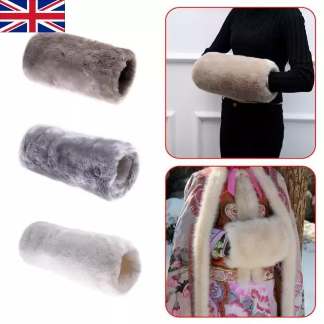 Women Men Luxurious Super Soft Faux Fur Muff Hand Warmer Winter Gloves Warm UK