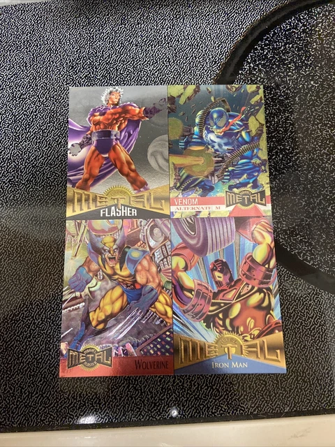 Marvel Metal 1995 Inaugural Edition 4 Card Uncut Promo Card Venom Wolverine