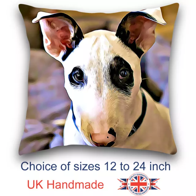 English Bull terrier Cushion Design, Dog Art English Bull terrier Pillow,