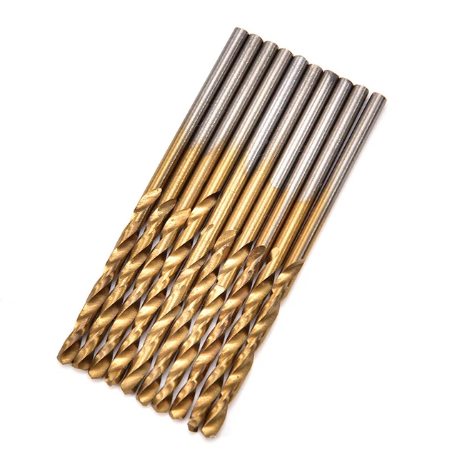 50Pcs 1/1.5/2/2.5/3mm Titanium Coated HSS High Speed Steel Drill Bit Set To-wf