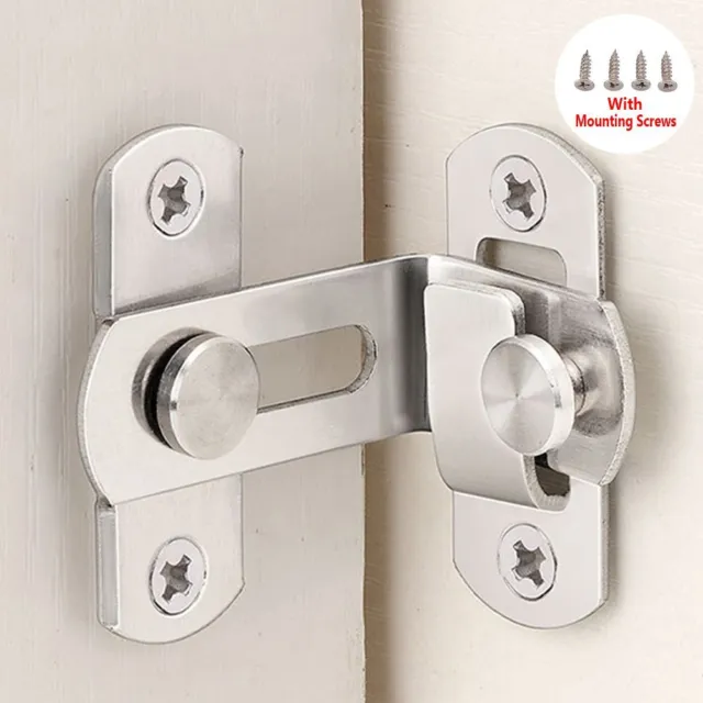 90 Degree Stainless Steel Buckle Right Angle Barn Cabinet Lock Latch Door Hasp