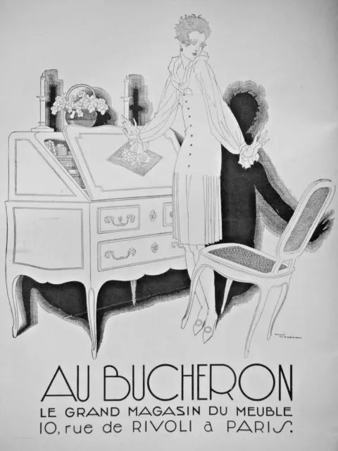 1927 Press Advertisement At Bucheron Le Grand Store De Furniture