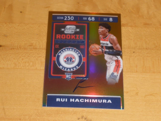 2019-20 Contenders Optic Rookie Variation Orange Prizm Auto Rui Hachimura /25 RC