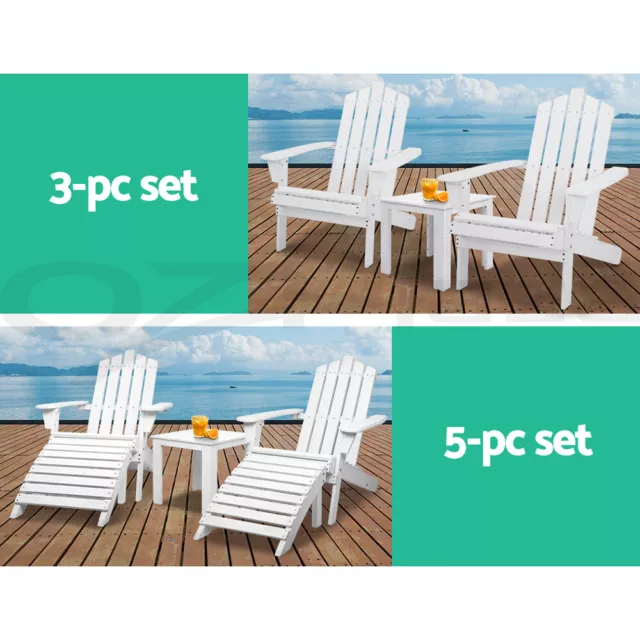 Gardeon Outdoor Chairs Table Set Beach Chair Adirondack Lounge Patio Furniture 3