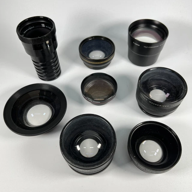 Misc Lot 8 No Vintage Camera, Projector & Cine Lens inc Sony Canon Sigma etc