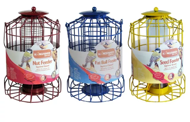 Premium Hanging Wild Garden Bird Feeder Seed Nut Or Fat Ball With Squirrel Guard