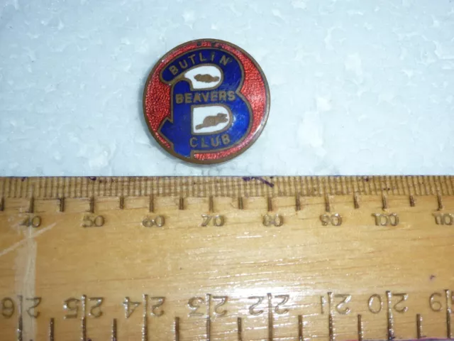 Vintage Butlins Beavers Club enamel pin badge