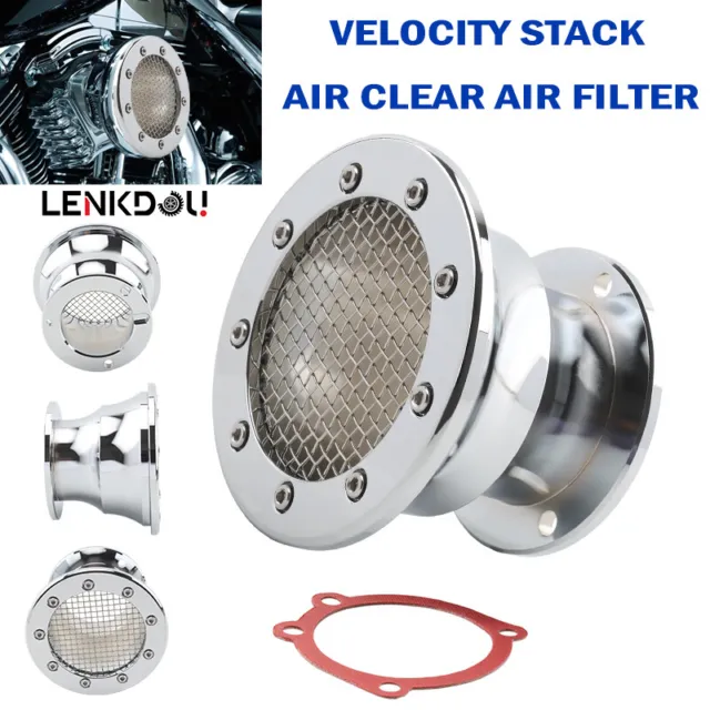 Chrome Velocity Stack Air Cleaner Intake Filter For Harley Sportster Softail FXR