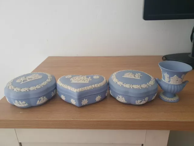 Wedgwood (4) Pieces Blue Jasper Ware Job Lot