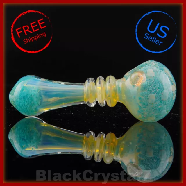 4.5" Handmade Thick Teal Color Changing Retro Tobacco Smoking Bowl Glass Pipes