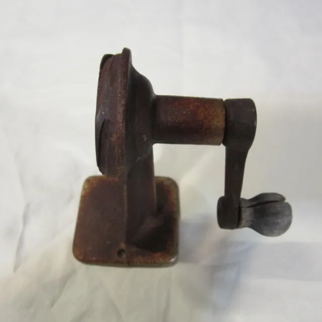 Antique Manual Crank with Wooden Handle overall 4" 